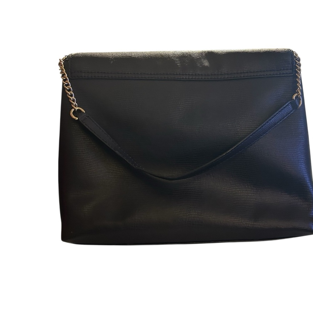 Kate Spade New York Black Leather Envelope Flap Shoulder Bag Gold Hardware - Picture 4 of 7